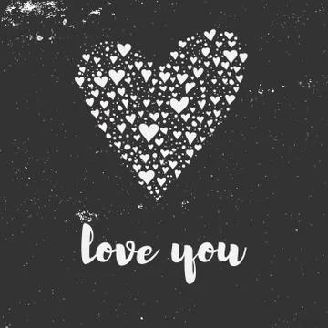Vector valentine day card design with hearts Stock Illustration