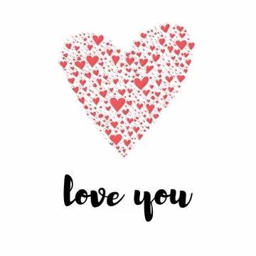 Vector valentine day card design with hearts Stock Illustration