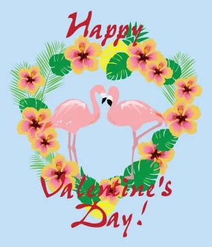 Vector Valentine Flamingos Stock Illustration