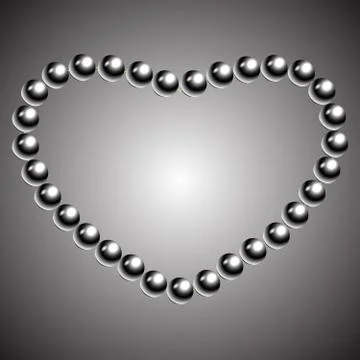 Vector Valentine s Day greeting card with black pearl heart on grey Illustrazione stock