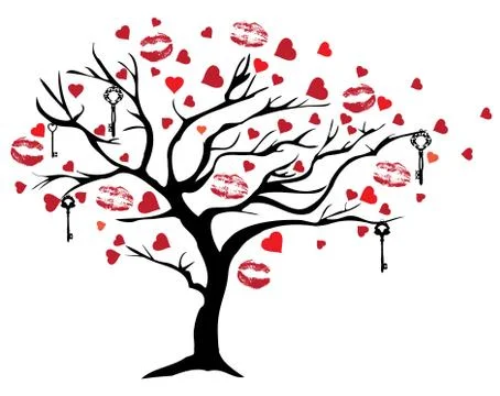 Vector Valentine Tree Stock Illustration