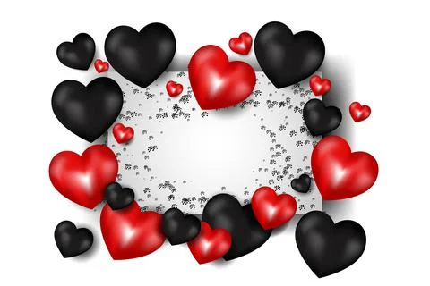 Vector. Valentine's day abstract background. Realistic 3d balloons. Stock Illustration