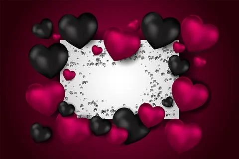 Vector. Valentine's day abstract background. Realistic 3d balloons. Stock Illustration