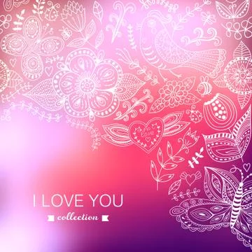 Vector valentine's day background. blurred template, holiday. invitation card Stock Illustration