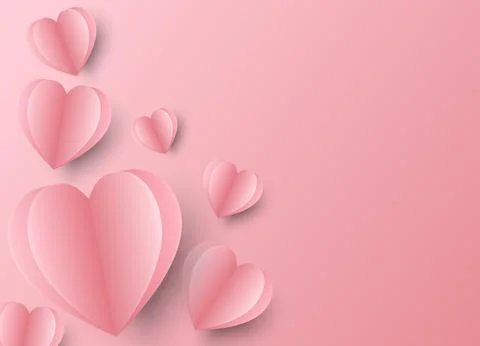 Vector valentine's day background in paper style Stock Illustration