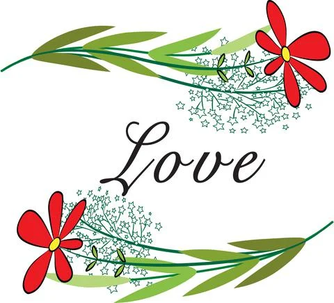 Vector Valentine's Day card with daisy Stock Illustration
