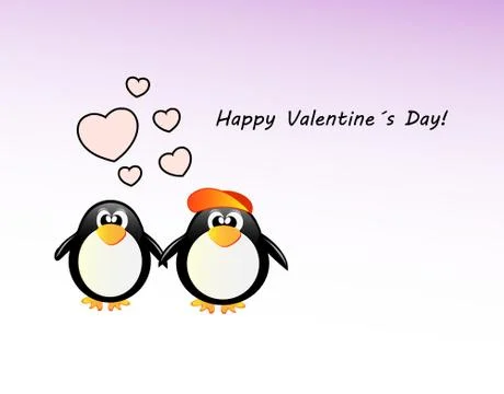 Vector valentines day card with penguin Stock Illustration
