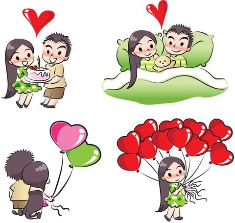 Vector Valentine's Day heart shape greeting card Sticker Stock Illustration