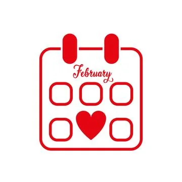 Vector Valentines Day Paper Red Calendar, February 14. Valentine s Day, Couple Stock Illustration