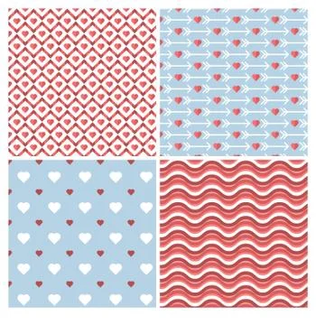 Vector Valentine's day patterns Stock Illustration