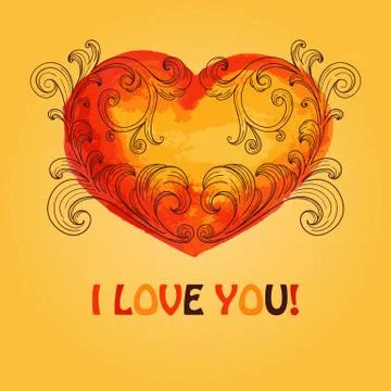 Vector valentine's greeting card Illustrazione stock