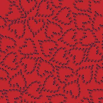 Vector. Valentine's seamless pattern with cute lovers, hearts made of hearts Stock Illustration