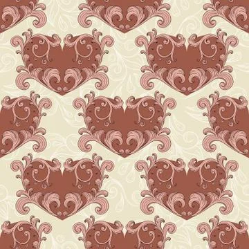 Vector valentine's seamless romantic background Stock Illustration