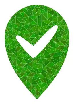 Vector Valid Place Lowpoly Icon Stock Illustration