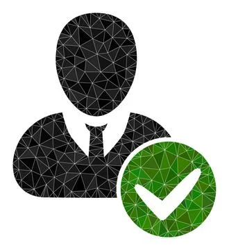 Vector Valid User Triangle Filled Icon Stock Illustration