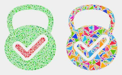 Vector Valid Weight Mosaic Icon of Triangle Elements Stock Illustration