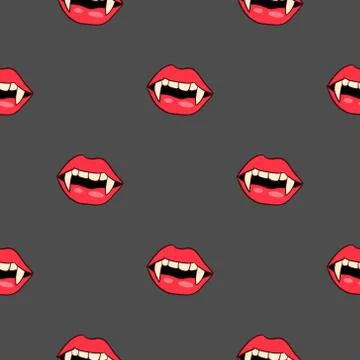 Vector vampire with fangs halloween pattern etc Stock Illustration