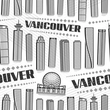 Vector Vancouver Seamless Pattern Stock Illustration
