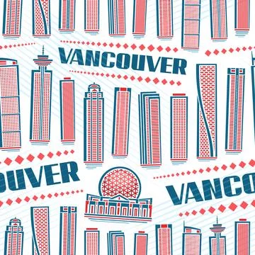 Vector Vancouver Seamless Pattern Stock Illustration
