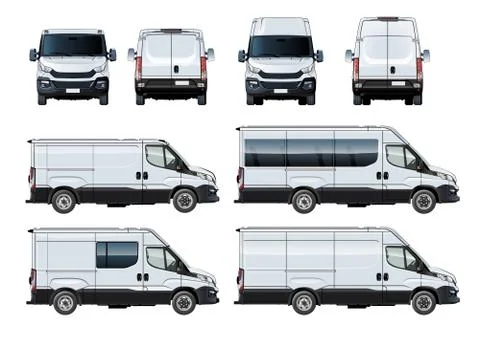 Vector vans set template isolated on white Stock Illustration