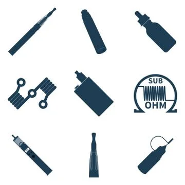 Vector Vape icons elements set Stock Illustration