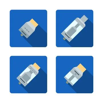 Vector vaporizer atomizers types icons. Stock Illustration