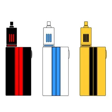 Vector - Vaporizers in three colors. Stock Illustration