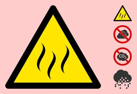 Vector Vapour Warning Triangle Sign Icon Illustration