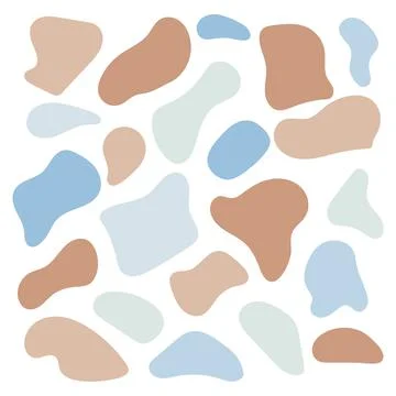 Vector various abstract shapes. Cute Boho nursery clipart. Hand drawn doodle  Stock Illustration