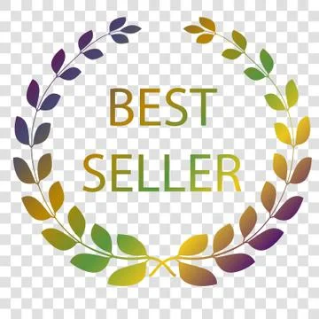 Vector various color Laurel Sign - Best Seller, at transparent effect background Illustrazione stock