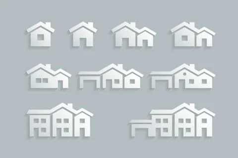 Vector various house icon set. Stock Illustration