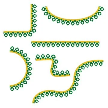 Vector various shape Corner Border Decoration Traditional House of Old Jakart Stock Illustration