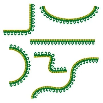 Vector various shape Corner Border Decoration Traditional House of Old Jakart Stock Illustration