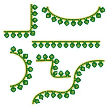 Vector various shape Corner Border Decoration Traditional House of Old Jakart Stock Illustration