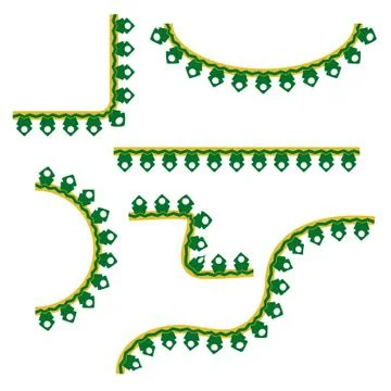 Vector various shape Corner Border Decoration Traditional House of Old Jakart Stock Illustration