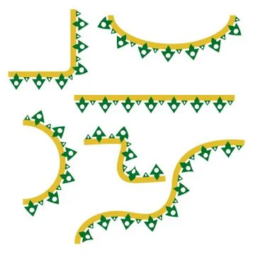 Vector various shape Corner Border Decoration Traditional House of Old Jakart Stock Illustration