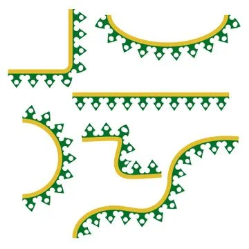 Vector various shape Corner Border Decoration Traditional House of Old Jakart Stock Illustration