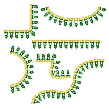 Vector various shape Corner Border Decoration Traditional House of Old Jakart Stock Illustration