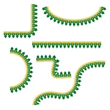 Vector various shape Corner Border Decoration Traditional House of Old Jakart Stock Illustration