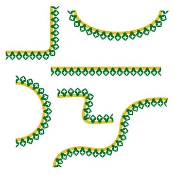 Vector various shape Corner Border Decoration Traditional House of Old Jakart Stock Illustration