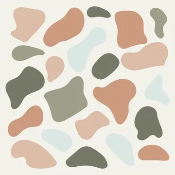 Vector various terracotta abstract shapes. Cute Boho nursery clipart. Hand drawn Stock-Illustration