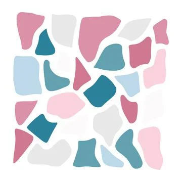Vector various trendy colors abstract shapes. Cute Boho nursery clipart. Hand Stock Illustration