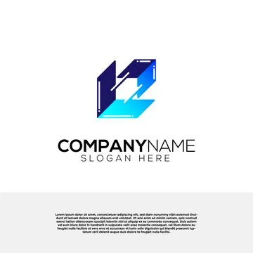 Vector vector digital arrow creative logo concept. Logo design inspiration Stock Illustration