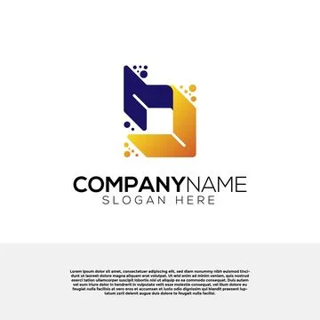 Vector vector digital initial B creative logo concept. Logo design inspiratio Stock Illustration