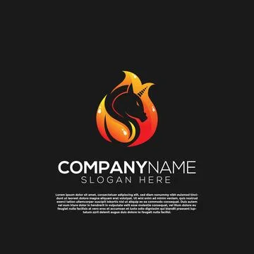 Vector vector fire unicorn creative logo concept. Logo design inspiration Stock Illustration