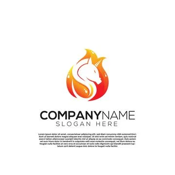 Vector vector fire unicorn creative logo concept. Logo design inspiration Stock Illustration