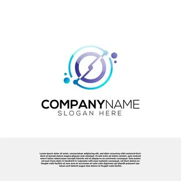 Vector vector initial S with circle power creative logo concept Stock Illustration