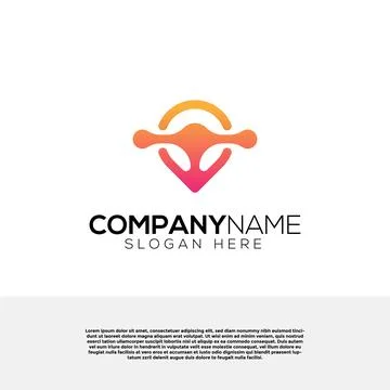 Vector vector initial T with pin creative logo concept Stock Illustration