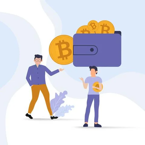 Vector vector making investments for bitcoin and blockchain, Bitcoin Blockch Stock Illustration