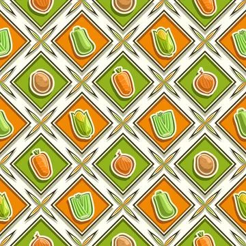 Vector Vegetable Seamless Pattern Stock Illustration